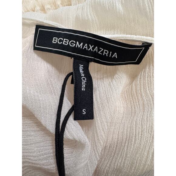 NEW BCBGMAXAZRIA Women's Chiffon Bishop Sleeve Blouse Size S - Picture 6 of 8